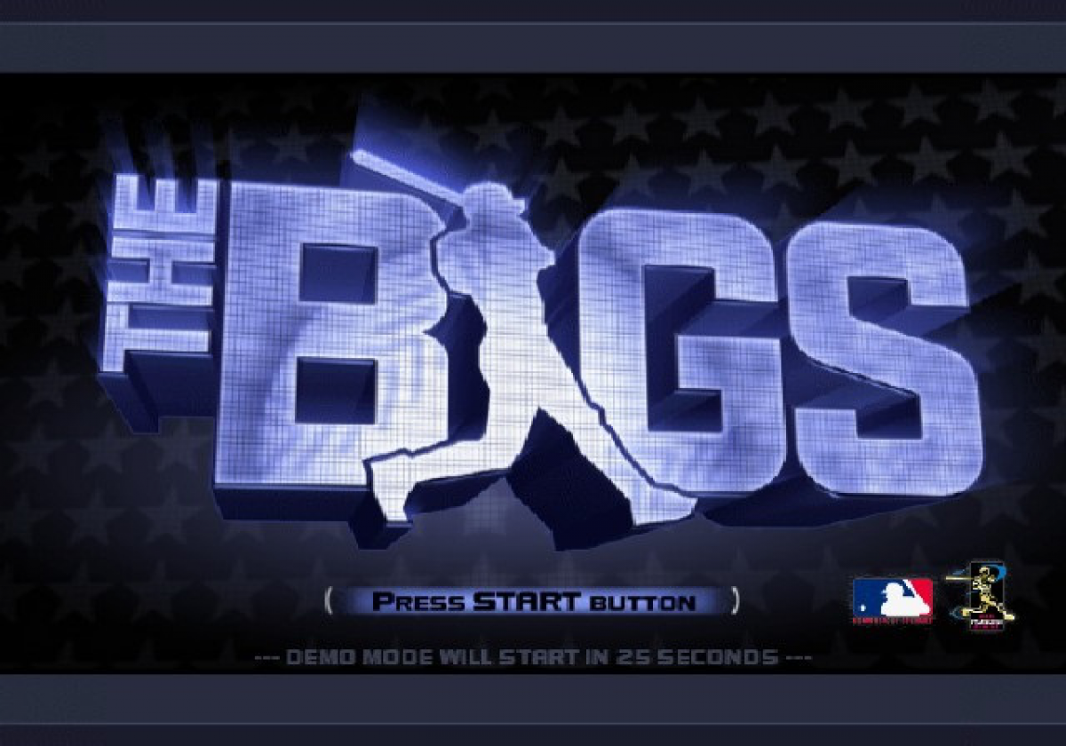 The Bigs – PlayStation 2 (PS2) video game title screen, arcade-style baseball.
