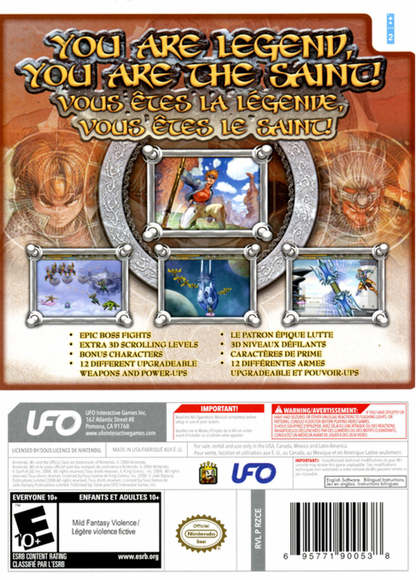 Saint Nintendo Wii for action adventure video game fans featuring fantasy inspired gameplay immersive exploration challenging combat puzzle solving engaging missions stylized environments single player adventure collectible gaming appeal back cover art