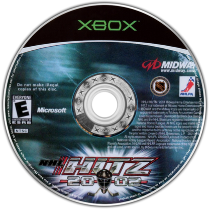 NHL Hitz 2002 Xbox featuring intense arcade-style hockey action disc