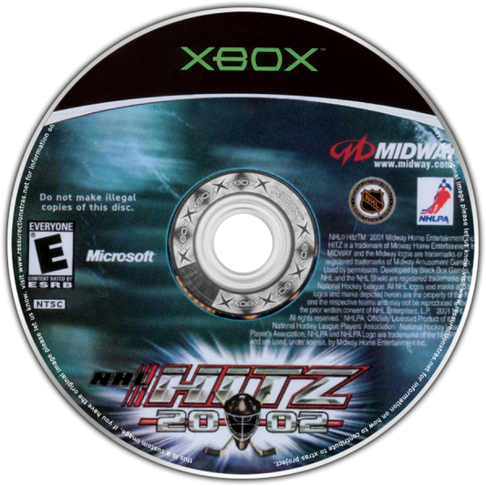 NHL Hitz 2002 Xbox featuring intense arcade-style hockey action disc