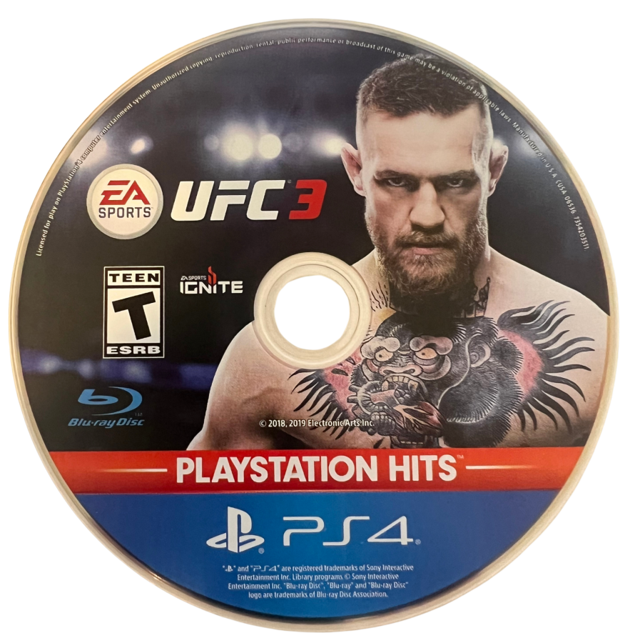 UFC 3 PlayStation Hits retro PlayStation 4 video game UFC mixed martial arts fighting simulation realistic combat multiplayer sports gameplay console title PlayStation 4 release disc