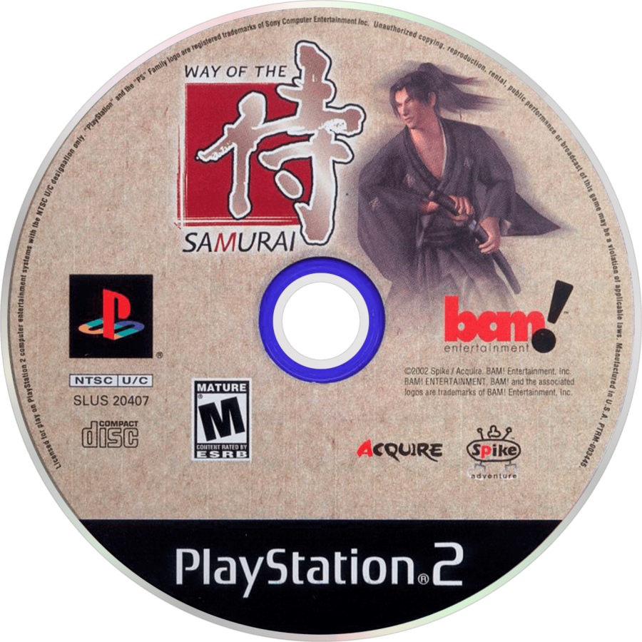Way of the Samurai PlayStation 2 PS2 for retro video game enthusiasts featuring action adventure gameplay samurai sword combat branching story paths feudal Japan exploration multiple endings character customization and collectible gaming appeal disc