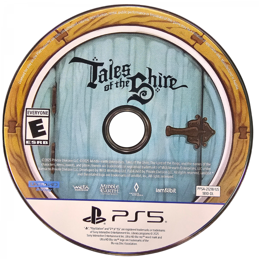 Tales of the Shire A The Lord of the Rings Game PlayStation 5 PS5 for cozy life simulation adventure video game fans featuring Hobbit life in the Shire farming gardening cooking fishing home customization community activities exploration and relaxing Middle earth gameplay collectible gaming appeal game disc