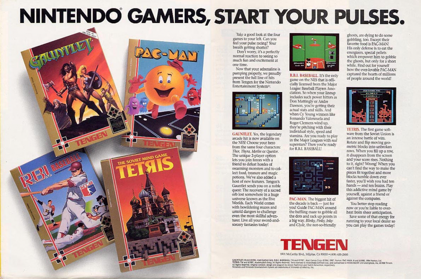 Tetris advert for Nintendo Entertainment System (NES) retro video game