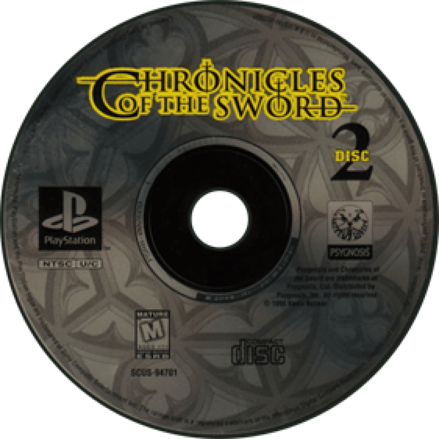 Chronicles of the Sword PlayStation PS1 for strategy role playing video game fans featuring tactical turn based battles fantasy world exploration character customization kingdom building deep storyline medieval warfare challenging missions collectible gaming appeal disc 2