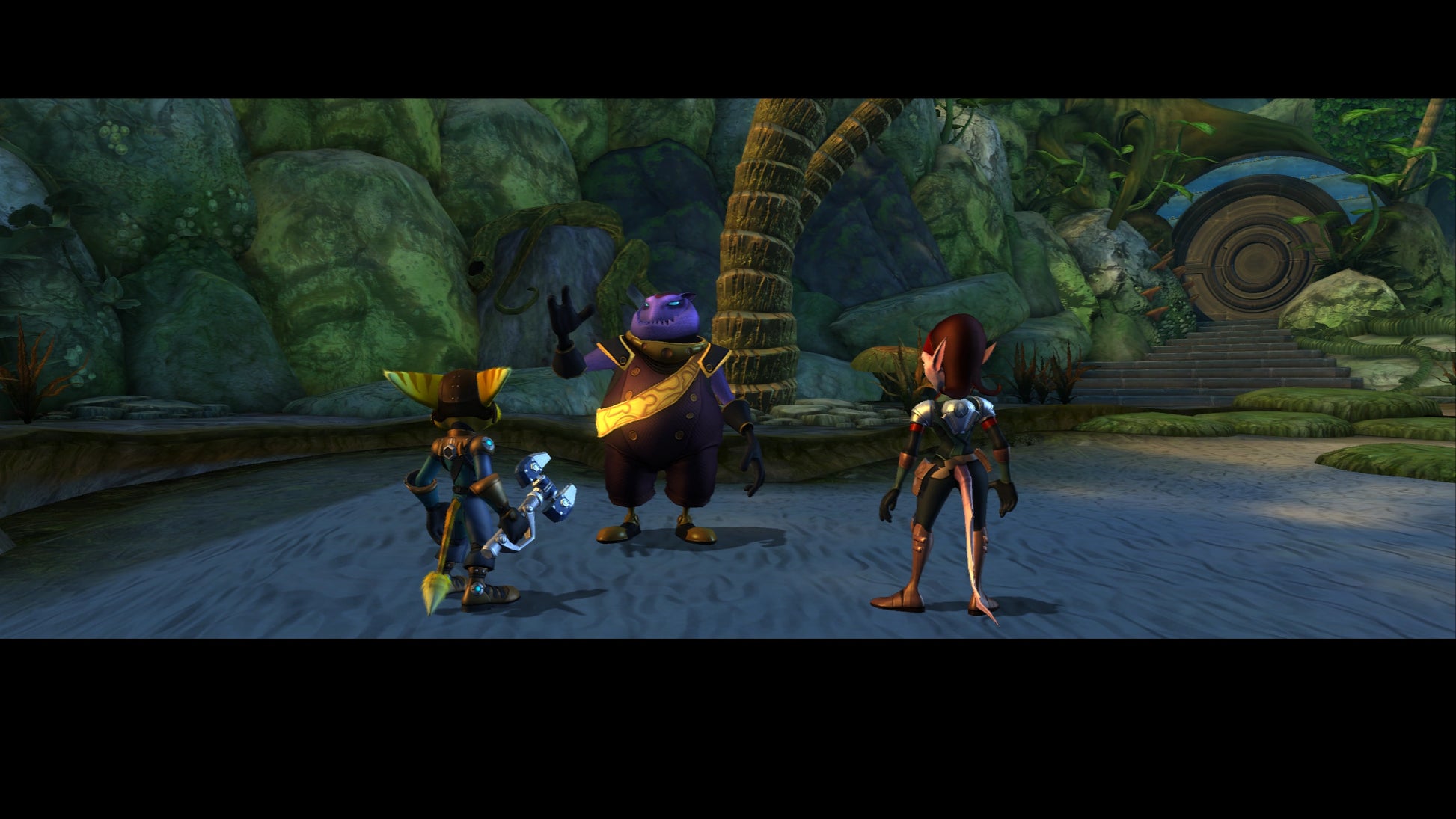 Ratchet and Clank Quest for Booty PS3 game featuring action platforming gameplay, space adventure storytelling, and classic Ratchet and Clank humor gameplay