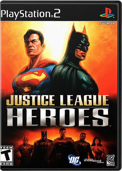 Justice League Heroes cover art for Playstation 2 video game