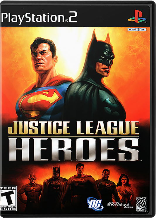 Justice League Heroes cover art for Playstation 2 video game
