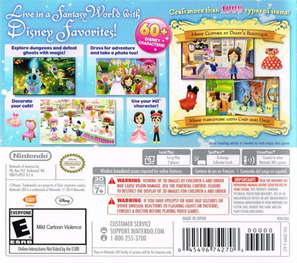 Disney Magical World back of game for Nintendo 3DS (3DS) life simulation video game