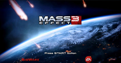 Mass Effect 3 title screen for PlayStation 3 (PS3) video game