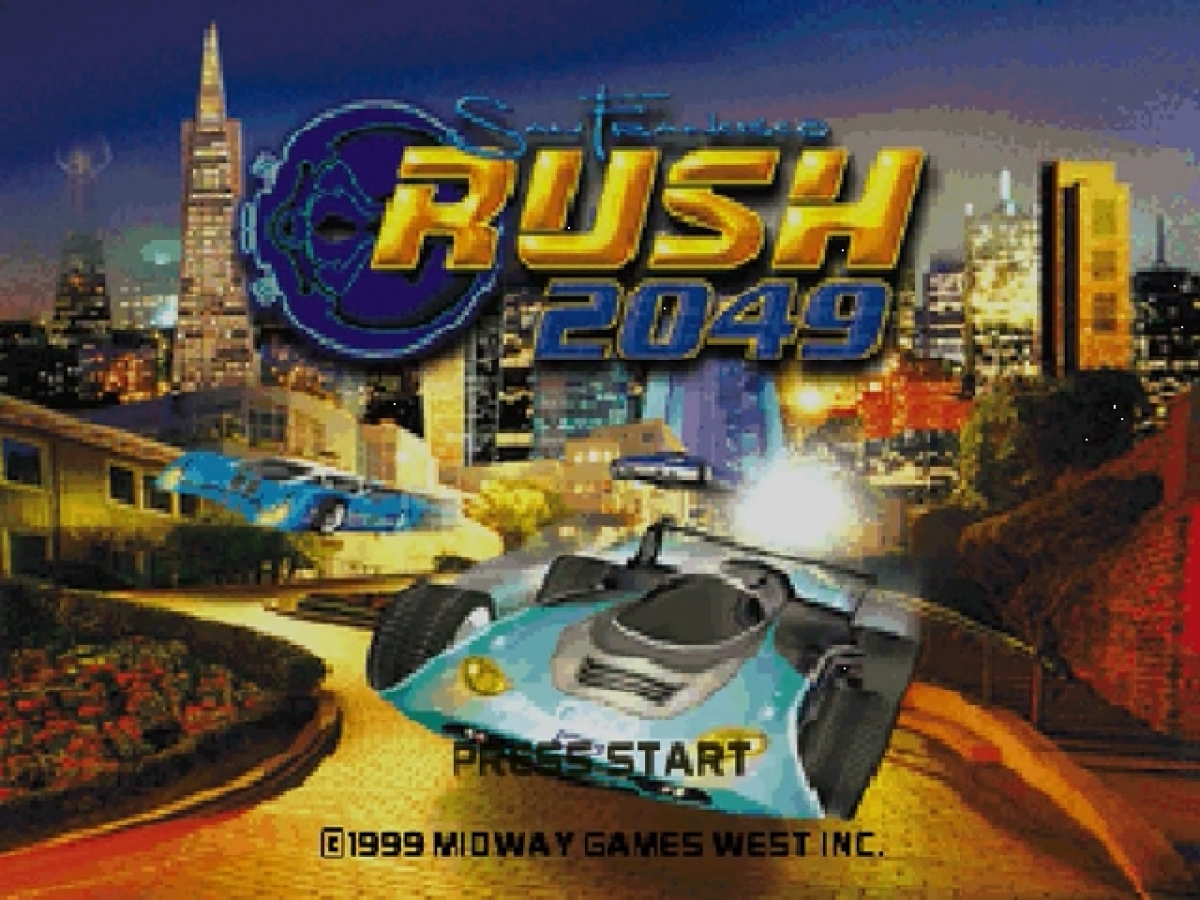 San Francisco Rush 2049 title screen for Nintendo 64 (N64) video game