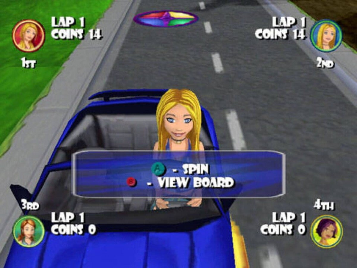 Mary-Kate and Ashley Sweet 16 Licensed to Drive gameplay for Nintendo GameCube (GC) video game.
