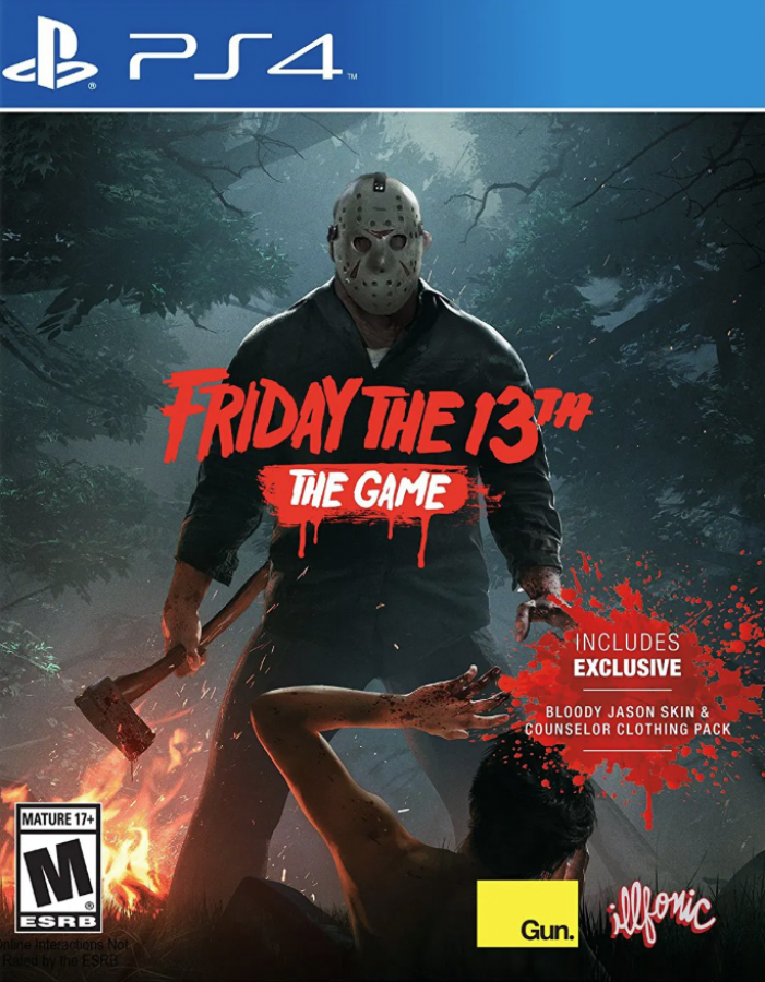 Friday the 13th: The Game – PlayStation 4 (PS4) video game cover image, online multiplayer survival horror game by Gun Media
