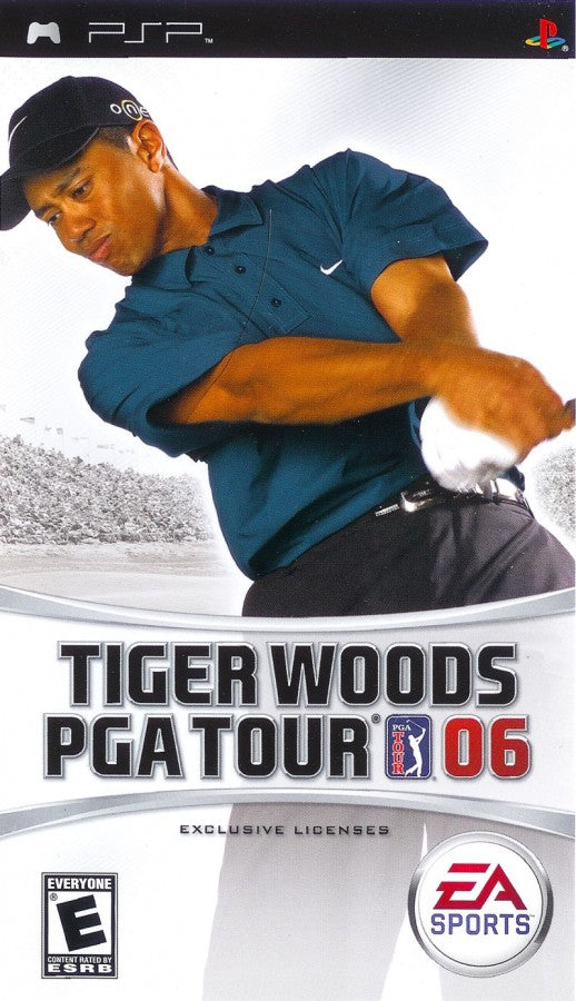 Tiger Woods PGA Tour 06 PSP cover art for PlayStation Portable (PSP) golf sports game
