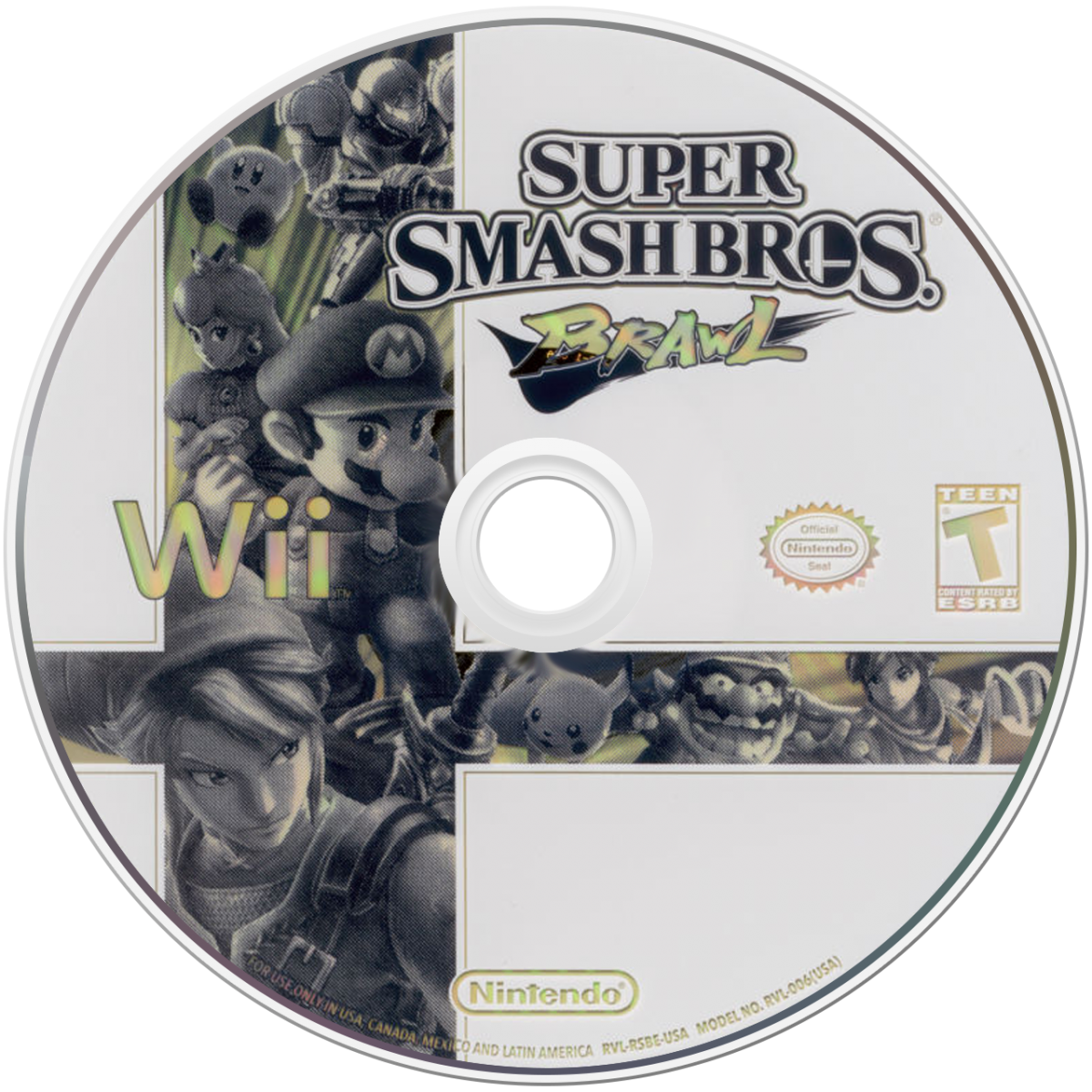 Super Smash Bros. Brawl – Nintendo Wii (Wii) fighting multiplayer action video game disc