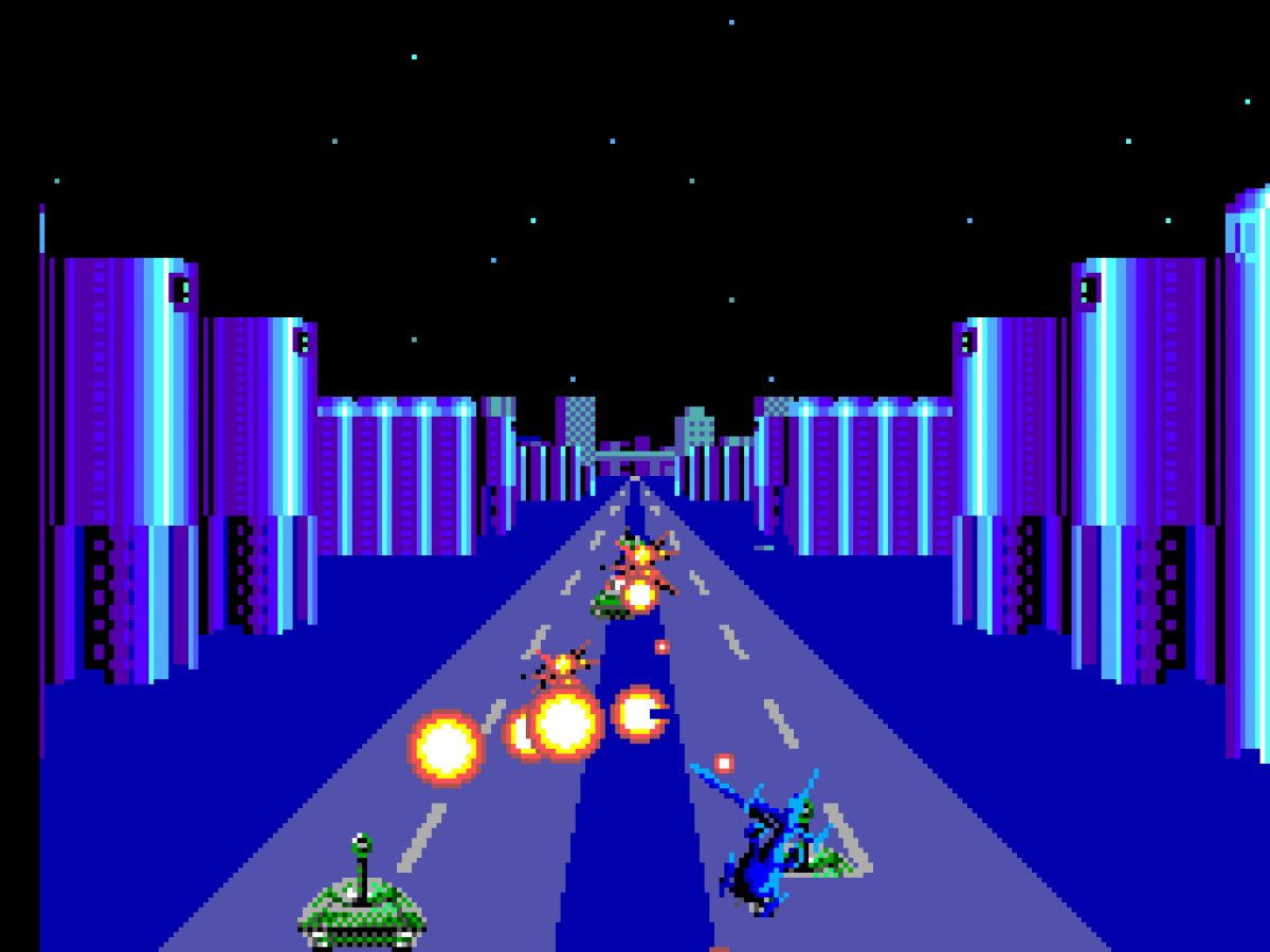 Thunder Blade – Sega Master System (SMS) gameplay for helicopter shoot 'em up video game