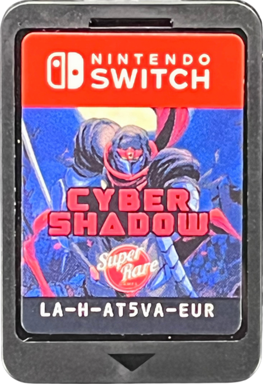 Cyber Shadow Nintendo Switch inspired design featuring retro inspired ninja action platformer aesthetic cyberpunk world fast paced sword combat pixel art visuals futuristic enemies challenging side scrolling gameplay modern indie adventure presentation cartridge