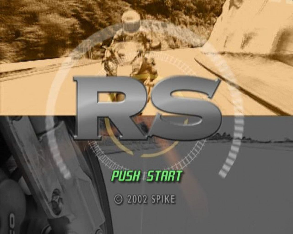 Riding Spirits – PlayStation 2 (PS2) video game title screen, motorcycle racing simulation game.