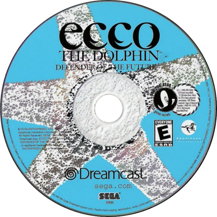 Ecco the Dolphin Defender of the Future Sega Dreamcast retro video game action adventure disc
