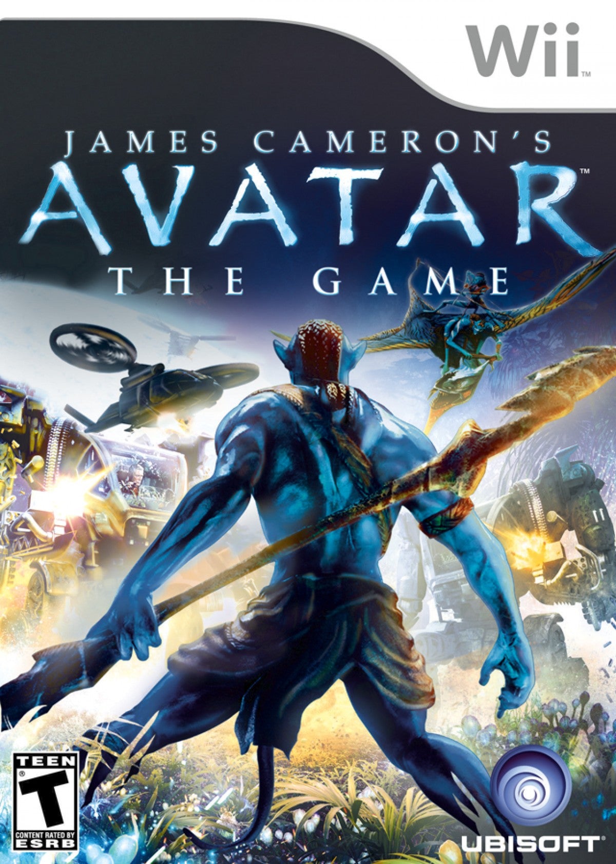 James Cameron's Avatar The Game Nintendo Wii for action adventure video game fans featuring Pandora exploration Na'vi and human factions alien wildlife combat customizable characters motion controls third person action missions colorful environments and immersive science fiction adventure collectible gaming appeal cover art