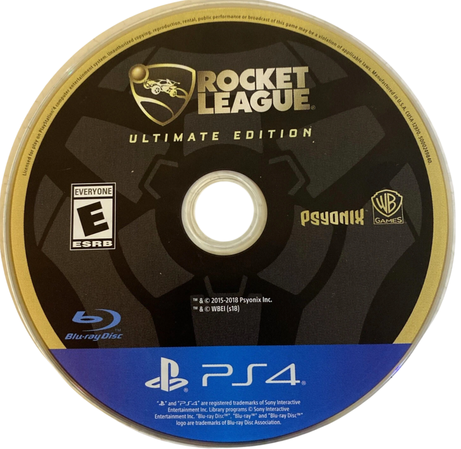 Rocket League [Ultimate Edition] – PlayStation 4 (PS4) video game disc, vehicular soccer sports title