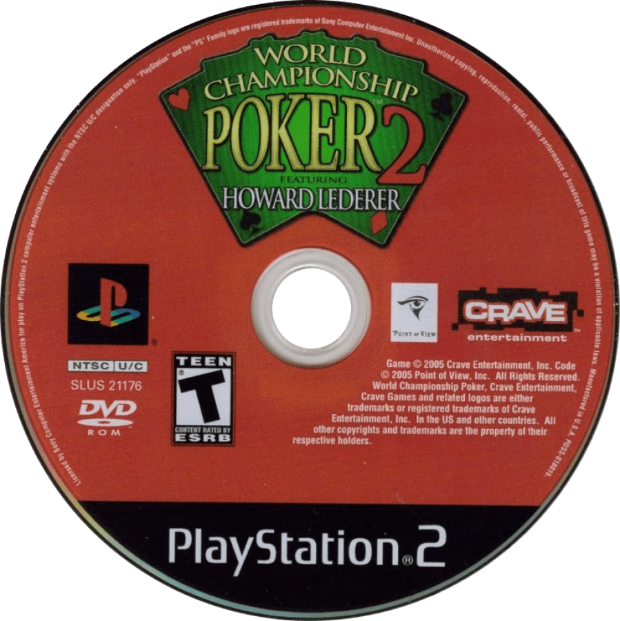 World Championship Poker 2 – PlayStation 2 (PS2) video game disc, poker simulation.
