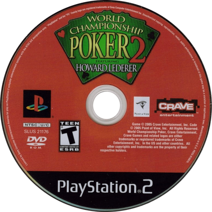 World Championship Poker 2 – PlayStation 2 (PS2) video game disc, poker simulation.