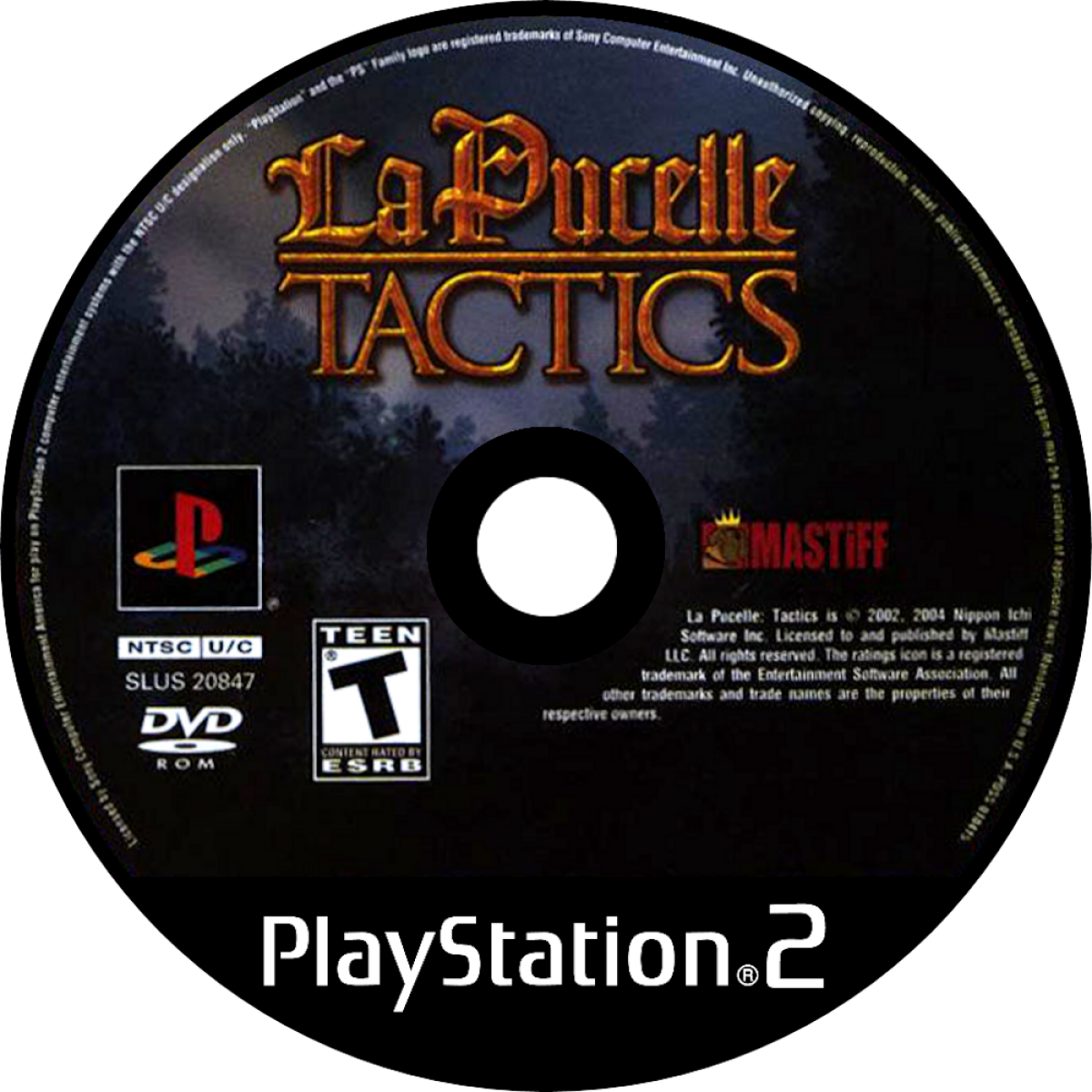 La Pucelle Tactics PS2 Sony PlayStation 2 tactical RPG strategy game grid based combat turn based battles Disgaea style gameplay Nippon Ichi Software fantasy story character progression demon hunting grid strategy PlayStation 2 software video game title disc