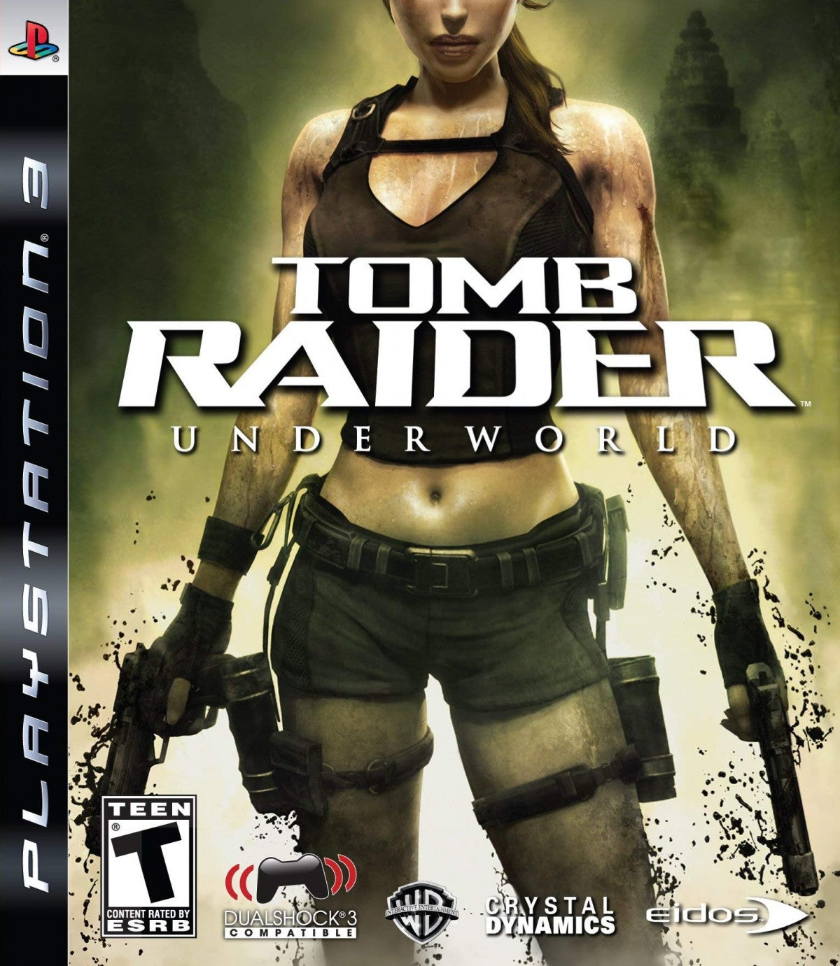 Tomb Raider Underworld PlayStation 3 PS3 for retro video game enthusiasts featuring action adventure gameplay cinematic exploration ancient tomb puzzles platforming challenges acrobatic traversal third person combat Lara Croft treasure hunting and collectible gaming appeal front cover 