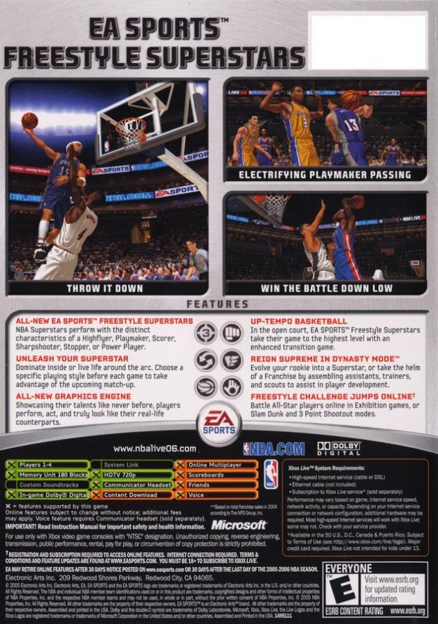 NBA Live 06 back cover art for Xbox (XBOX) video game