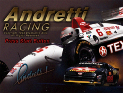 Andretti Racing Sega Saturn video game, arcade racing simulation, IndyCar motorsport action, retro Sega console title gameplay