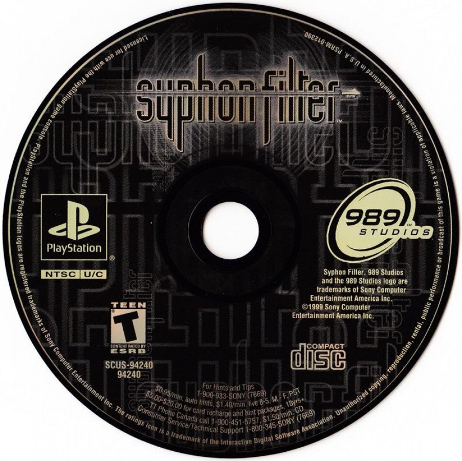 Syphon Filter [Greatest Hits] – PlayStation 1 (PS1) disc for retro video game