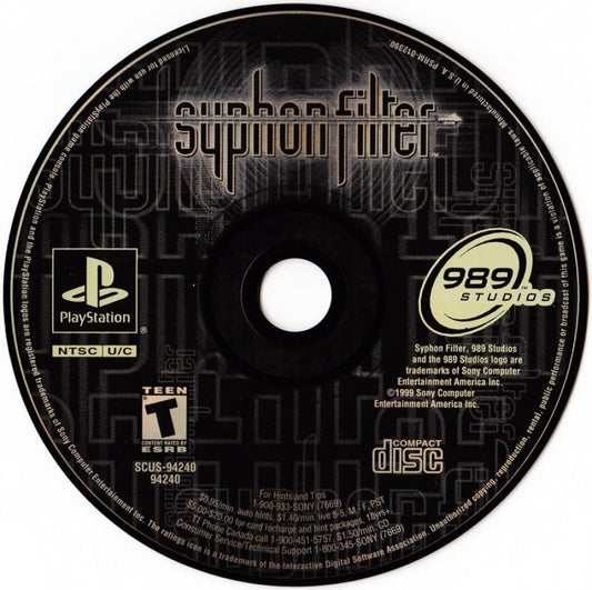 Syphon Filter [Greatest Hits] – PlayStation 1 (PS1) disc for retro video game