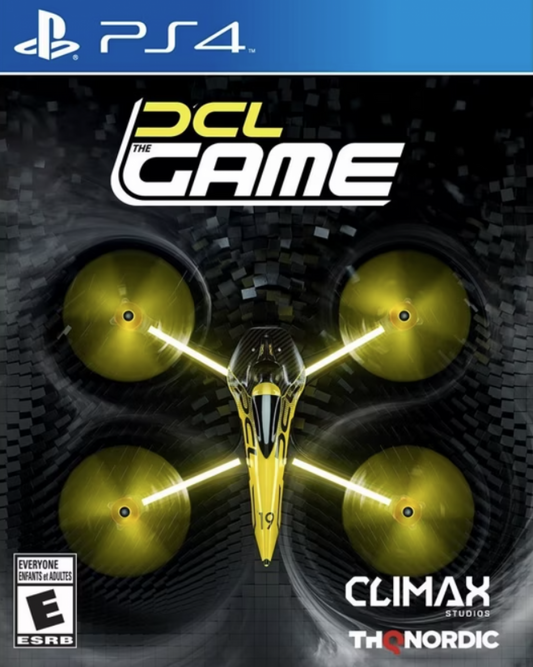 DCL The Game – PlayStation 4 (PS4) video game cover image, drone racing simulation by Climax Studios