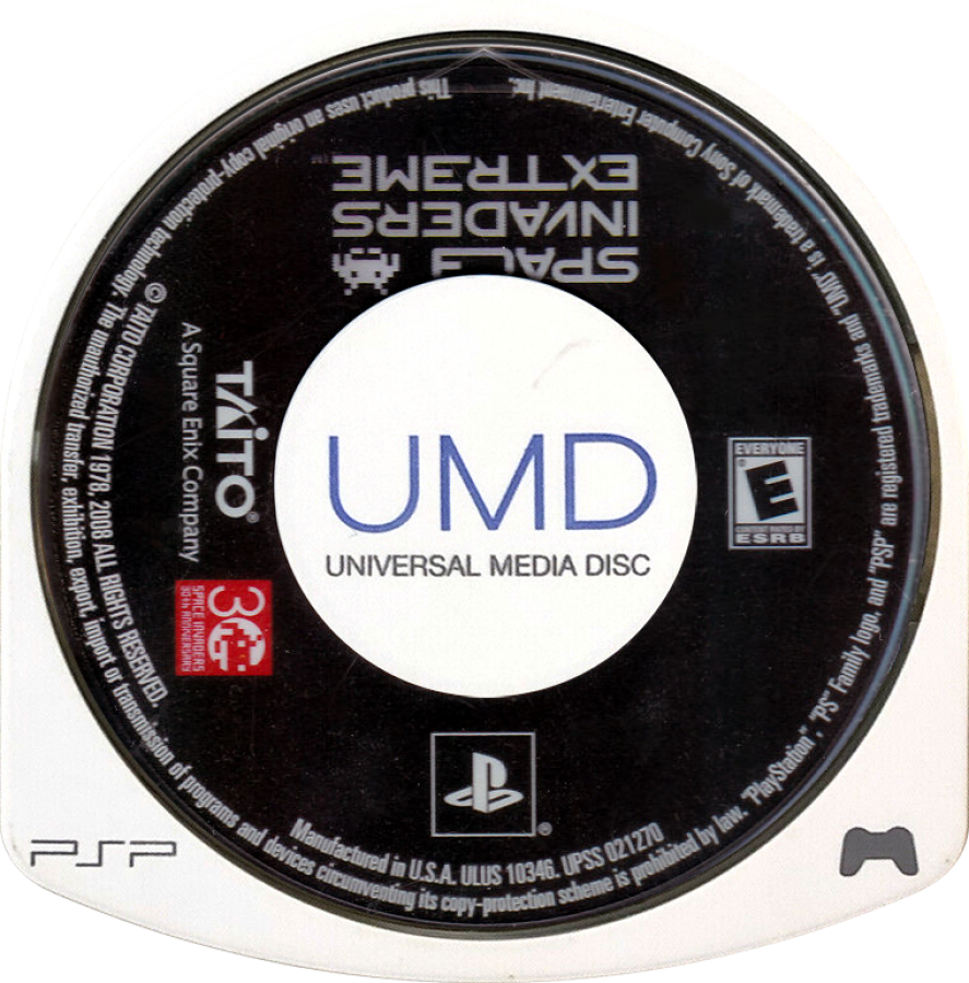 Space Invaders Extreme PlayStation Portable PSP for arcade shooter video game fans featuring fast paced alien invasion gameplay vibrant visual effects chain combo scoring power ups rhythm inspired mechanics classic Taito action challenging levels collectible gaming appeal UMD disc