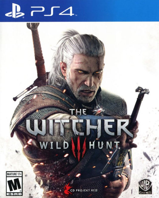 The Witcher 3: Wild Hunt – PlayStation 4 (PS4) video game cover image, open-world action role-playing game
