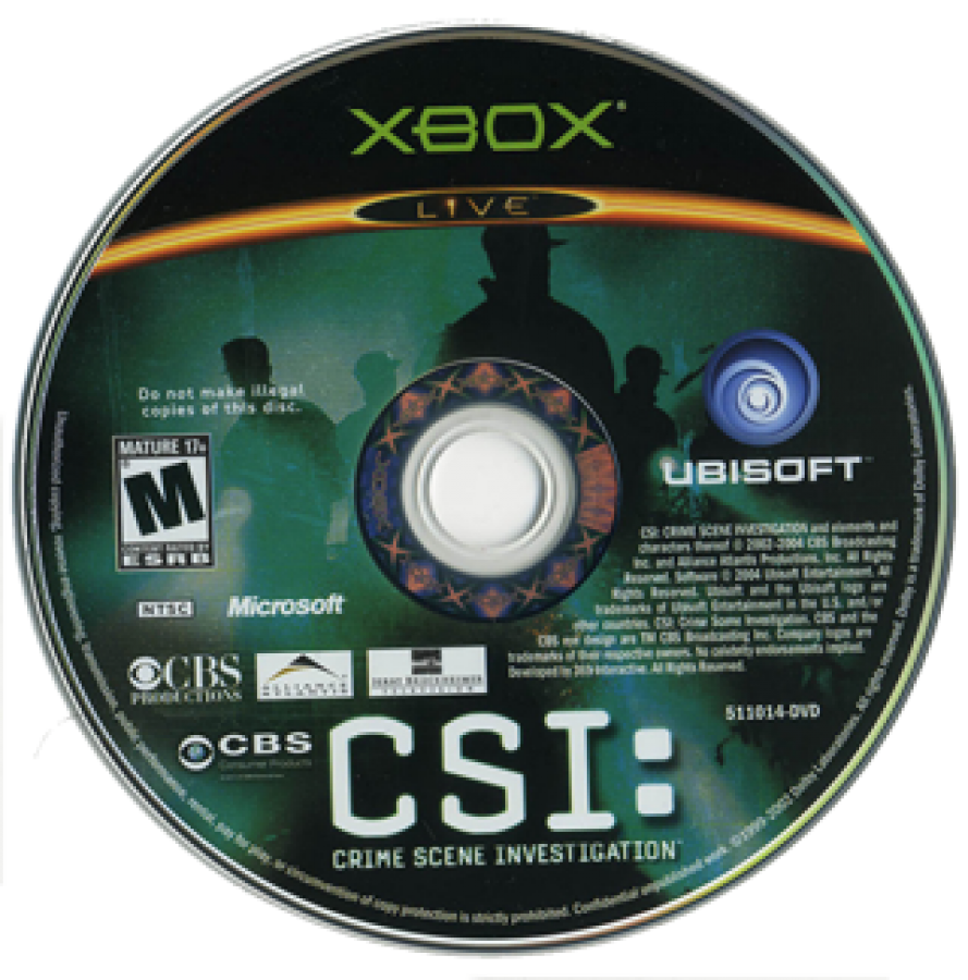 CSI: Crime Scene Investigation disc art for Xbox (XBOX) video game
