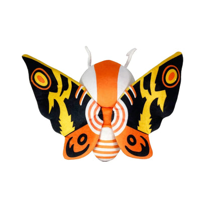 Godzilla Mothra plush toy front view 8 inch soft stuffed kaiju with blue eyes and vibrant wings collectible by Great Eastern Entertainment