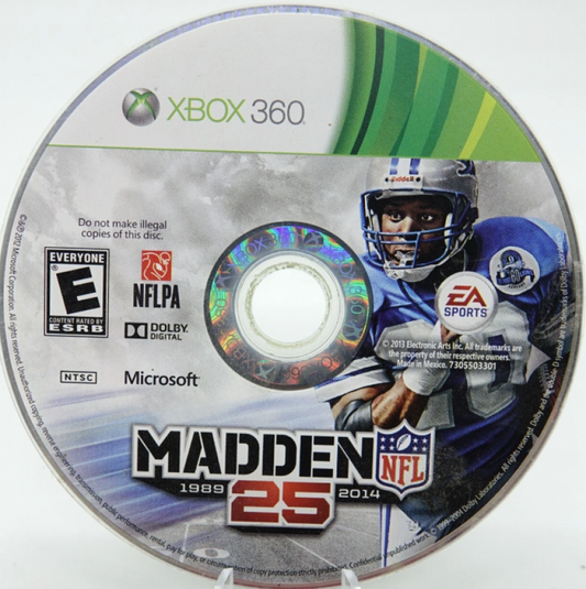 Madden NFL 25 [Anniversary Edition] disc for Xbox 360 (X360) sports football video game
