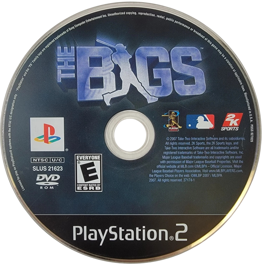 The Bigs – PlayStation 2 (PS2) video game disc, arcade-style baseball.