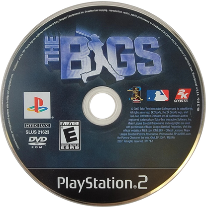 The Bigs – PlayStation 2 (PS2) video game disc, arcade-style baseball.