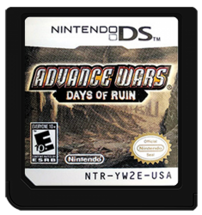 Advance Wars Days of Ruin Nintendo DS game featuring turn based strategy gameplay with grid based combat unit customization and tactical warfare in a post apocalyptic setting cartridge 