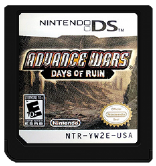 Advance Wars Days of Ruin Nintendo DS game featuring turn based strategy gameplay with grid based combat unit customization and tactical warfare in a post apocalyptic setting cartridge 