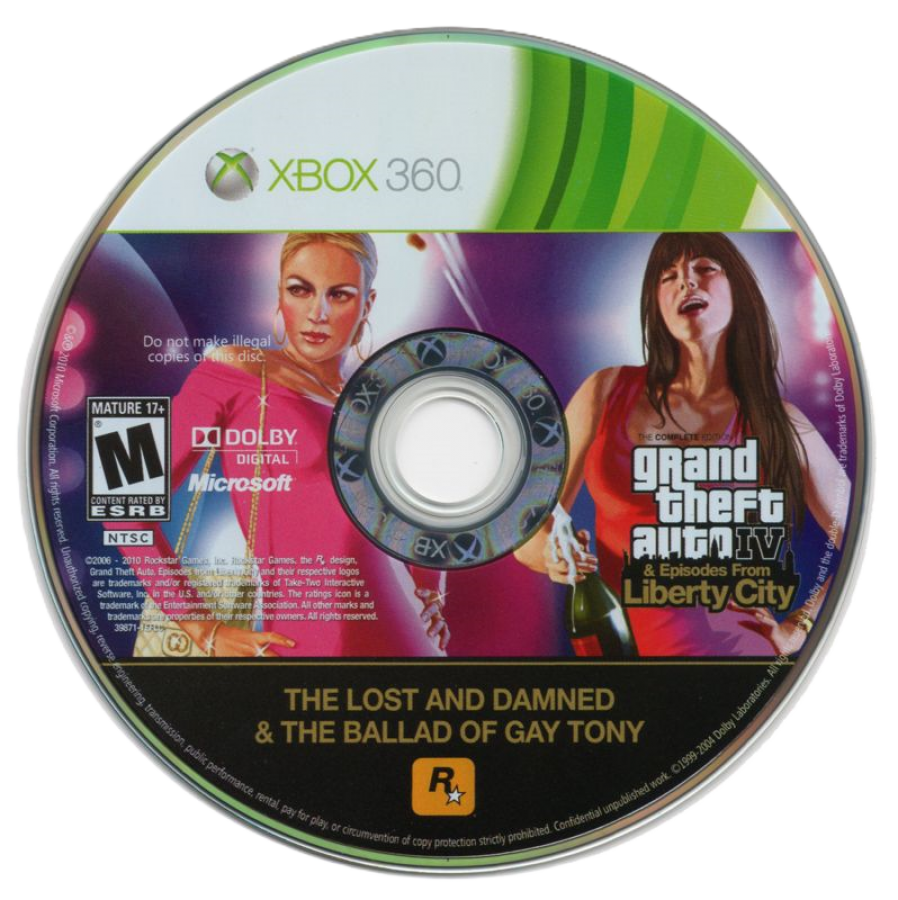 Grand Theft Auto IV: The Complete Edition disc art for XBox 360 (X360) video game