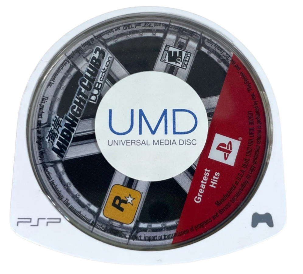 Midnight Club 3: DUB Edition [Greatest Hits] disc for PlayStation Portable (PSP) open-world racing video game