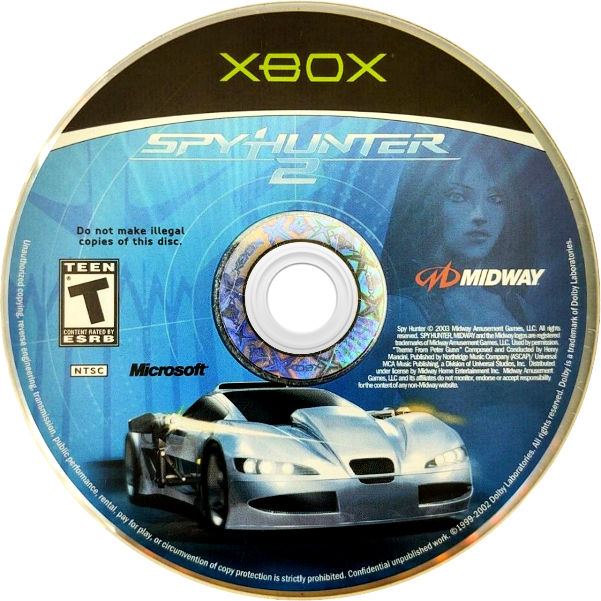 Spy Hunter 2 Xbox XBOX video game featuring vehicular combat action gameplay high speed spy car driving weapon equipped vehicles enemy pursuit missions machine guns missile attacks road combat explosive obstacles secret agent action and classic Xbox arcade driving gameplay retro video game collection collectible gaming appeal disc