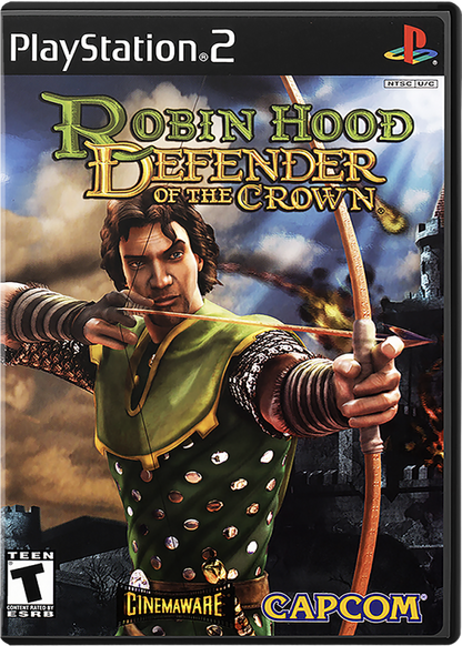 Robin Hood: Defender of the Crown – PlayStation 2 (PS2) video game cover image, strategy action-adventure game.