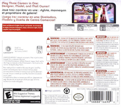 Imagine: Fashion Life back of case for Nintendo 3DS (3DS) fashion simulation video game