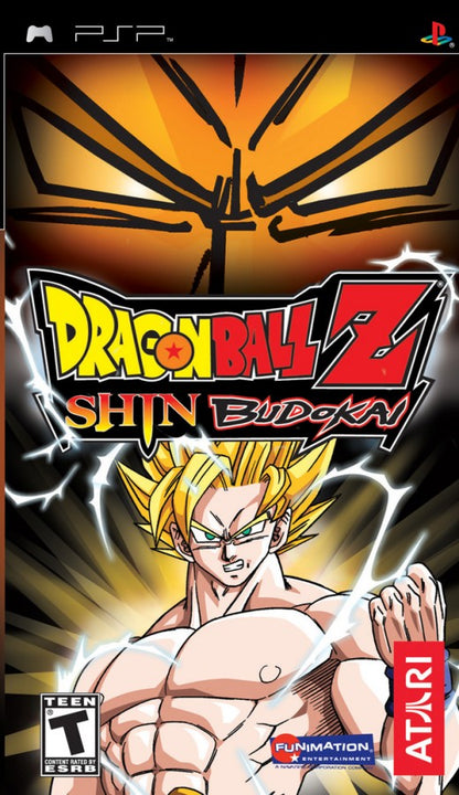 Dragon Ball Z: Shin Budokai – PlayStation Portable (PSP) cover art for 3D fighting video game