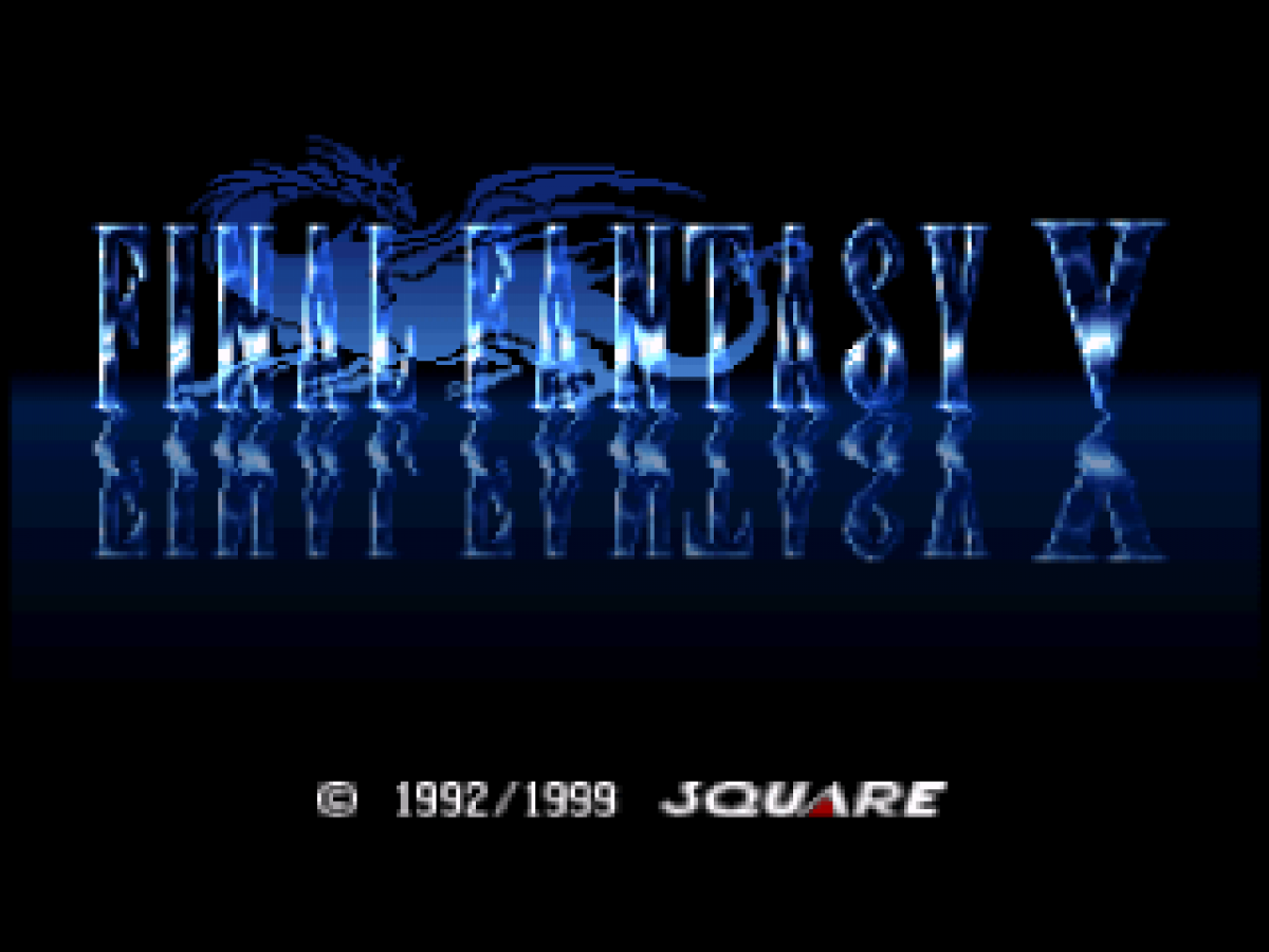 Final Fantasy Anthology PS1 PlayStation 1 JRPG role playing game Final Fantasy V and VI collection turn based combat fantasy adventure retro video game title screen
